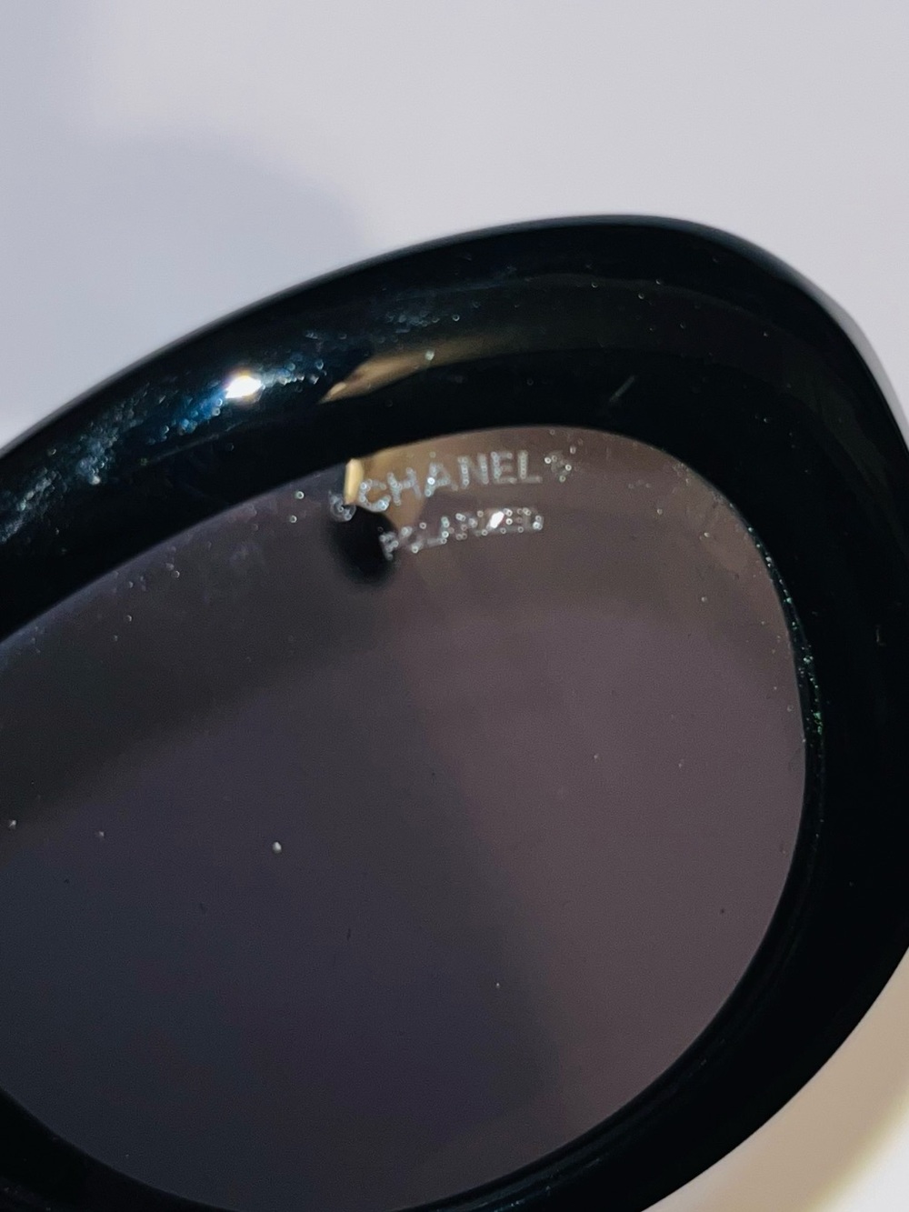CHANEL Black Oval Women's Sunglasses with Gray Lenses - Picture 8 of 11